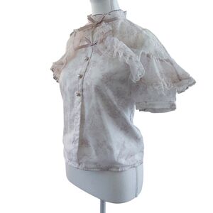 Rojita Ruffled Floral Print Blouse (Pink)
